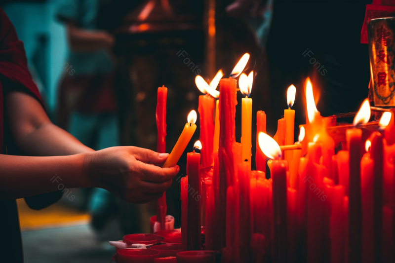 苏州西园寺清明节烧香祈福燃烧的蜡烛摄影真实,高清,摄影图,摄影图片,图片大全,摄影图免费下载